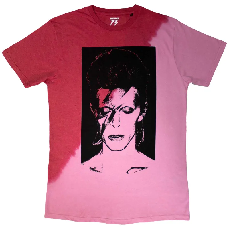 DAVID BOWIE - ALADDIN SANE - T-Shirt Red (Wash Collection) made by Spiral Direct