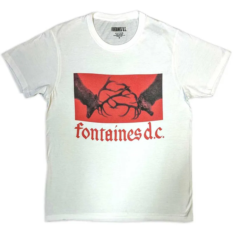 FONTAINES D.C. - CLASHING STAGS - T-Shirt White made by Spiral Direct