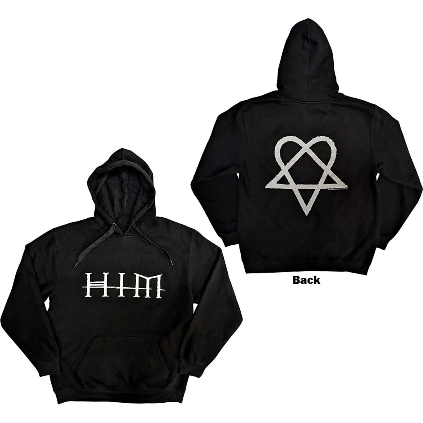 HIM - LOGO - Pullover Hoodie Black (Back Print) sold by Spiral Direct