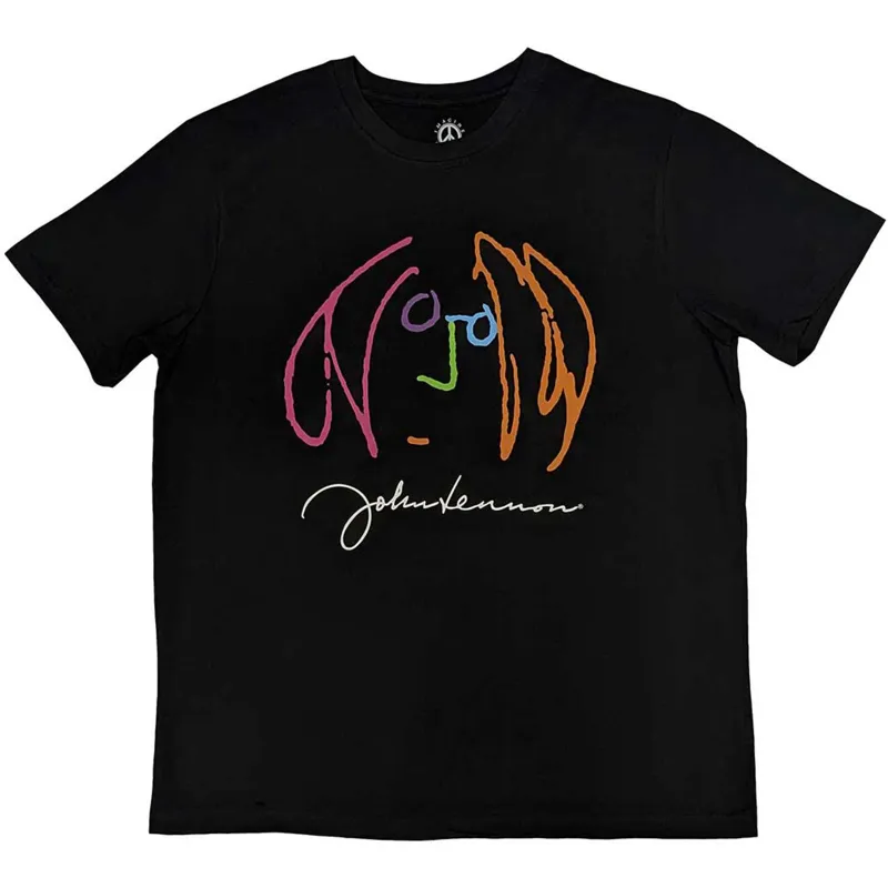 JOHN LENNON - SELF PORTRAIT FULL COLOUR - T-Shirt Black sold by Spiral Direct