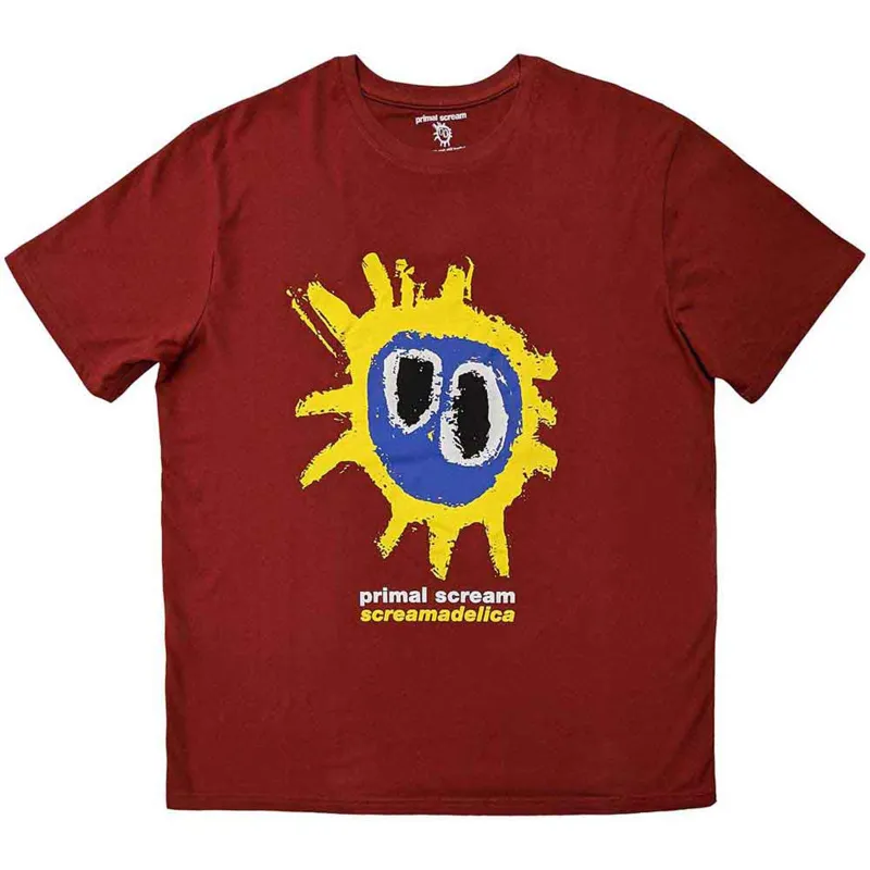 PRIMAL SCREAM - SCREAMADELICA - T-Shirt Red made by Spiral Direct