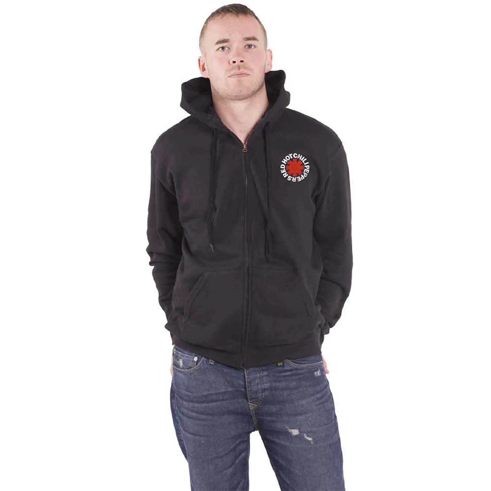 RED HOT CHILI PEPPERS - RED ASTERISK - Zipped Hoodie Black (Back Print) sold by Spiral Direct product image thumbnail 3