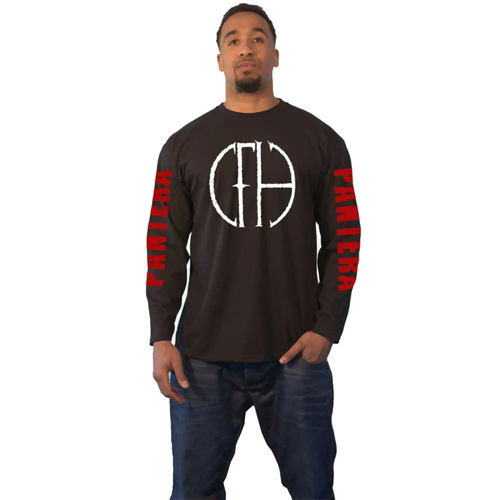 PANTERA - FRAYED LOGO - Long Sleeve T-Shirt Black (Sleeve Print) sold by Spiral Direct product image thumbnail 2