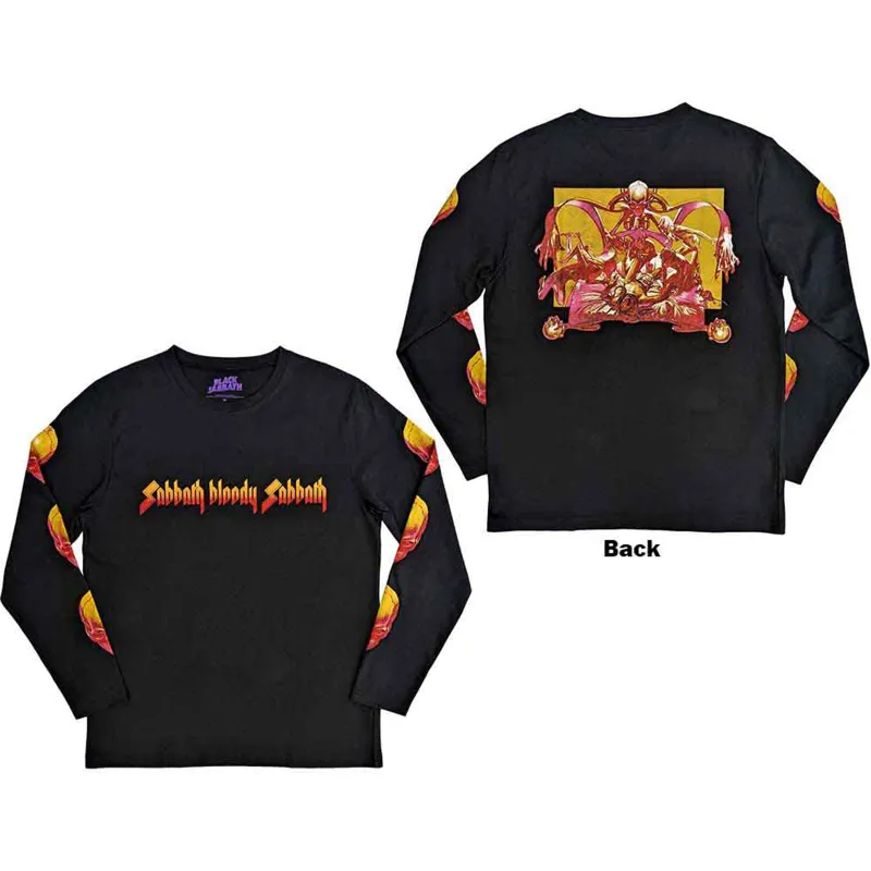 BLACK SABBATH - BLOODY SABBATH - Long Sleeve T-Shirt Black (Back & Sleeve Print) made by Spiral Direct