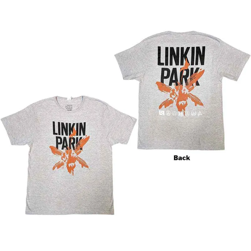 LINKIN PARK - SOLDIER ICONS - T-Shirt Grey (Back Print) made by Spiral Direct