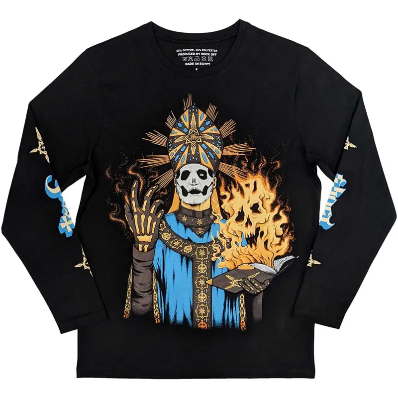 GHOST - THE BURNING - Long Sleeve T-Shirt Black (Sleeve Print) sold by Spiral Direct