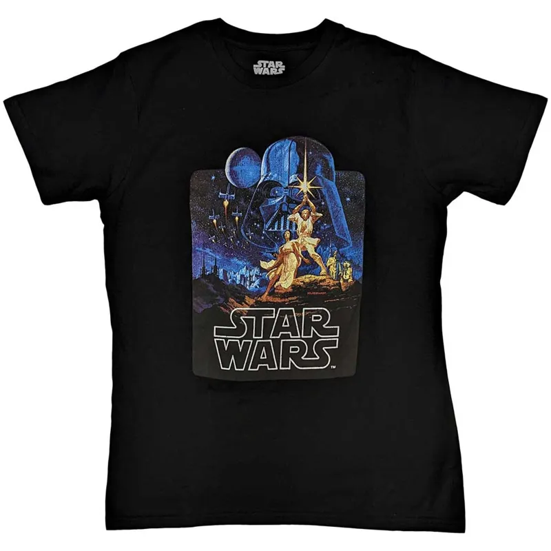 STAR WARS - A NEW HOPE POSTER - T-Shirt Black sold by Spiral Direct