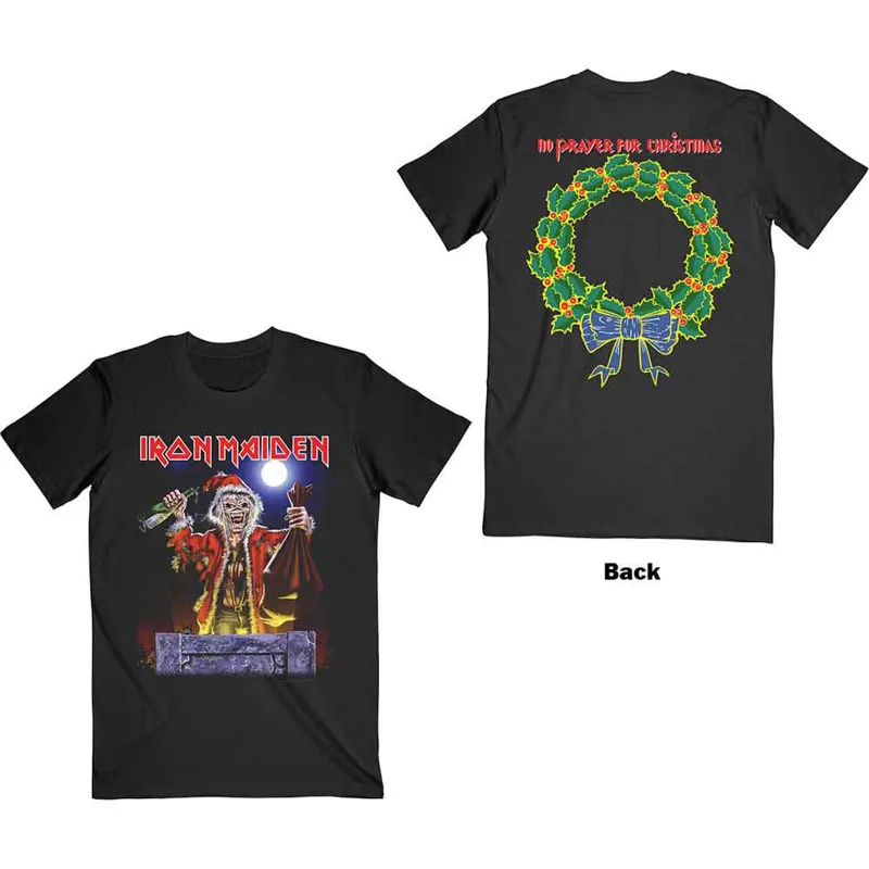 IRON MAIDEN - NO PRAYER FOR CHRISTMAS - T-Shirt Black (Back Print) sold by Spiral Direct