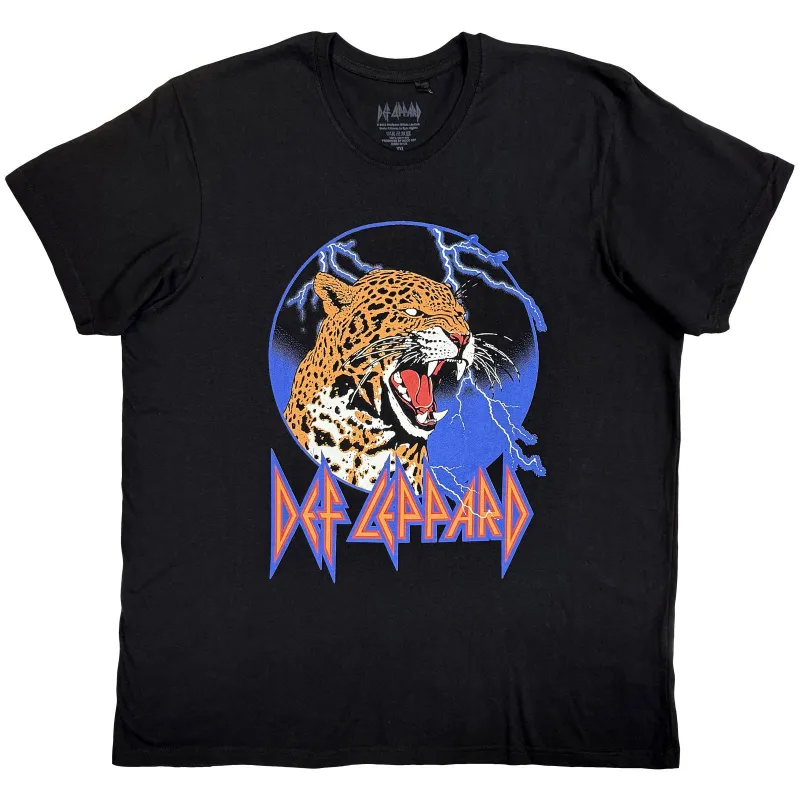 DEF LEPPARD - LIGHTNING LEOPARD - T-Shirt Black made by Spiral Direct