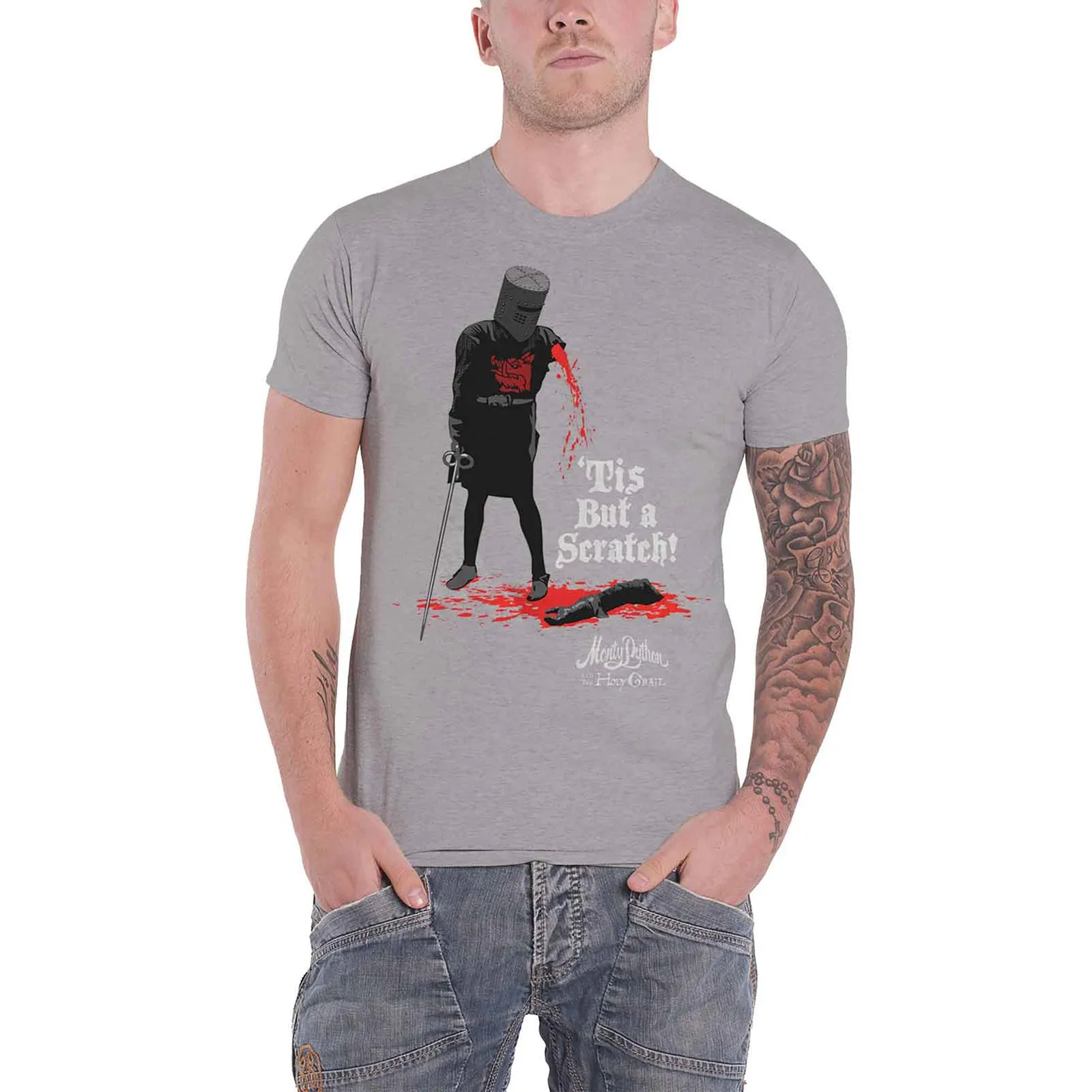 MONTY PYTHON - TIS BUT A SCRATCH - T-Shirt Grey sold by Spiral Direct product image thumbnail 2