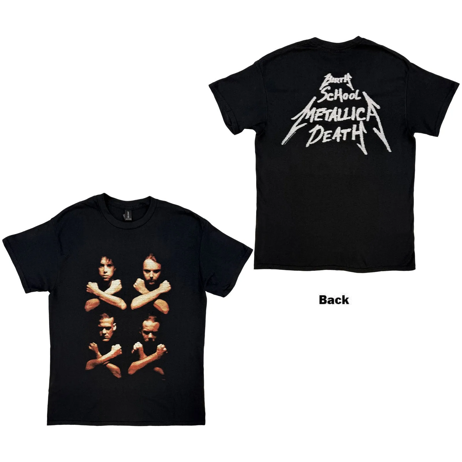 METALLICA - BIRTH DEATH CROSSED ARMS - T-Shirt Black (Back Print) sold by Spiral Direct