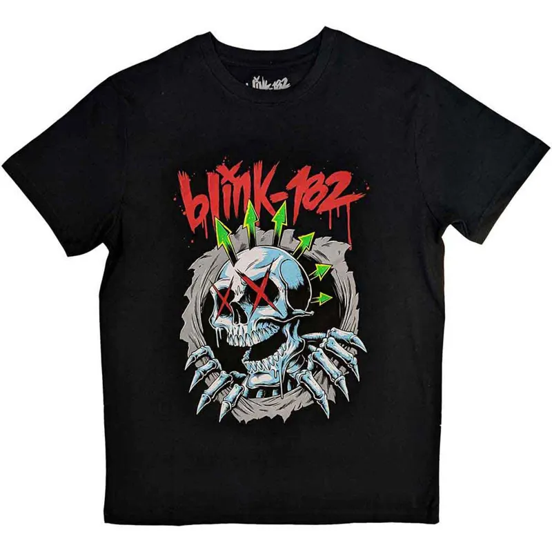 BLINK-182 - SIX ARROW SKULL - T-Shirt Black made by Spiral Direct