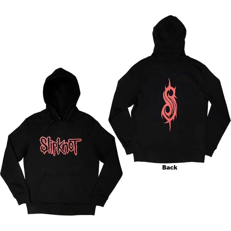 SLIPKNOT - LOGO - Pullover Hoodie Black (Back Print) made by Spiral Direct