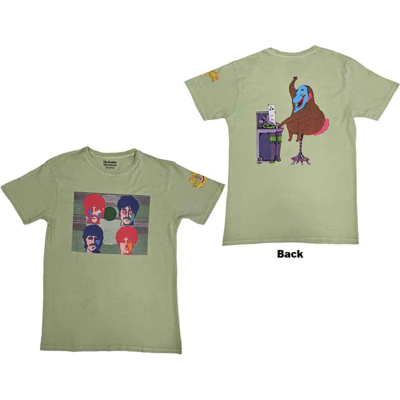 THE BEATLES - YELLOW SUBMARINE MAGIC PIANO - T-Shirt Green (Back Print) sold by Spiral Direct