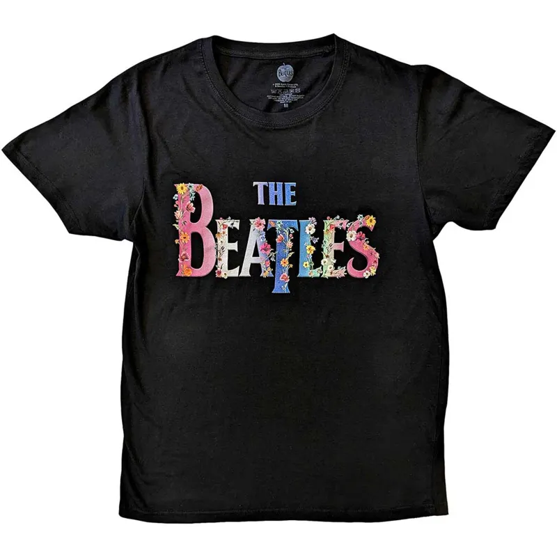 BEATLES, THE - FLORAL LOGO - T-Shirt Black sold by Spiral Direct