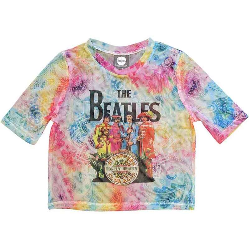 BEATLES, THE - SGT PEPPER - Crop Top White (Mesh) sold by Spiral Direct
