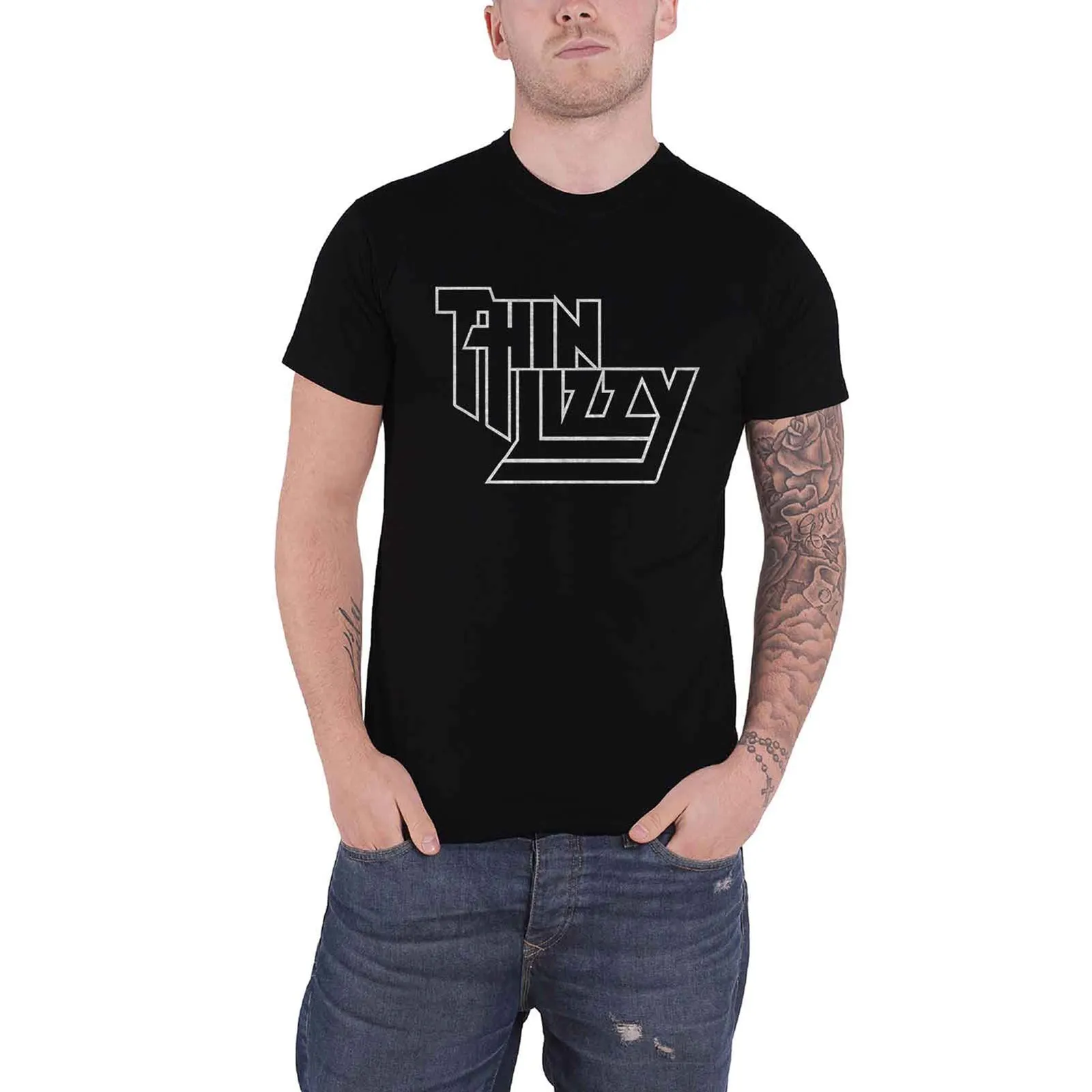 THIN LIZZY - LOGO - T-Shirt Black sold by Spiral Direct product image thumbnail 2