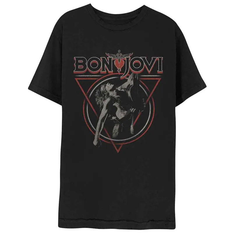 BON JOVI - TRIANGLE OVERLAP - T-Shirt Black sold by Spiral Direct