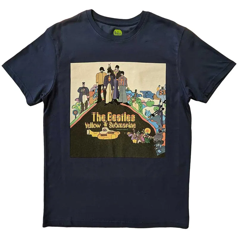 THE BEATLES - YELLOW SUBMARINE ALBUM COVER - T-Shirt Blue sold by Spiral Direct
