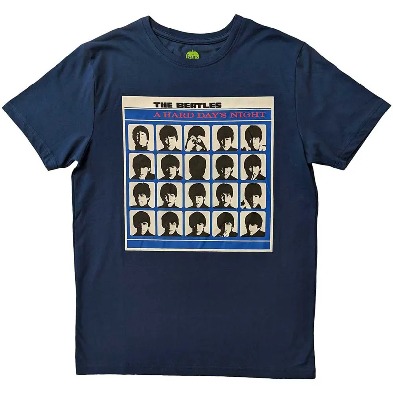 THE BEATLES - A HARD DAY'S NIGHT ALBUM COVER - T-Shirt Blue made by Spiral Direct