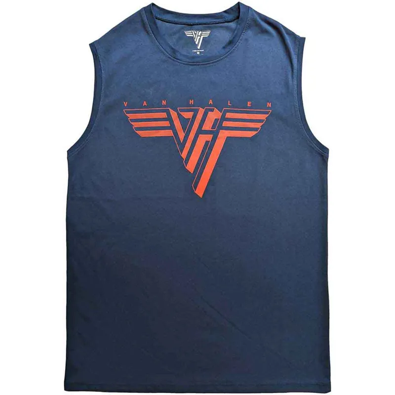 VAN HALEN - CLASSIC RED LOGO - Tank T-Shirt Blue sold by Spiral Direct