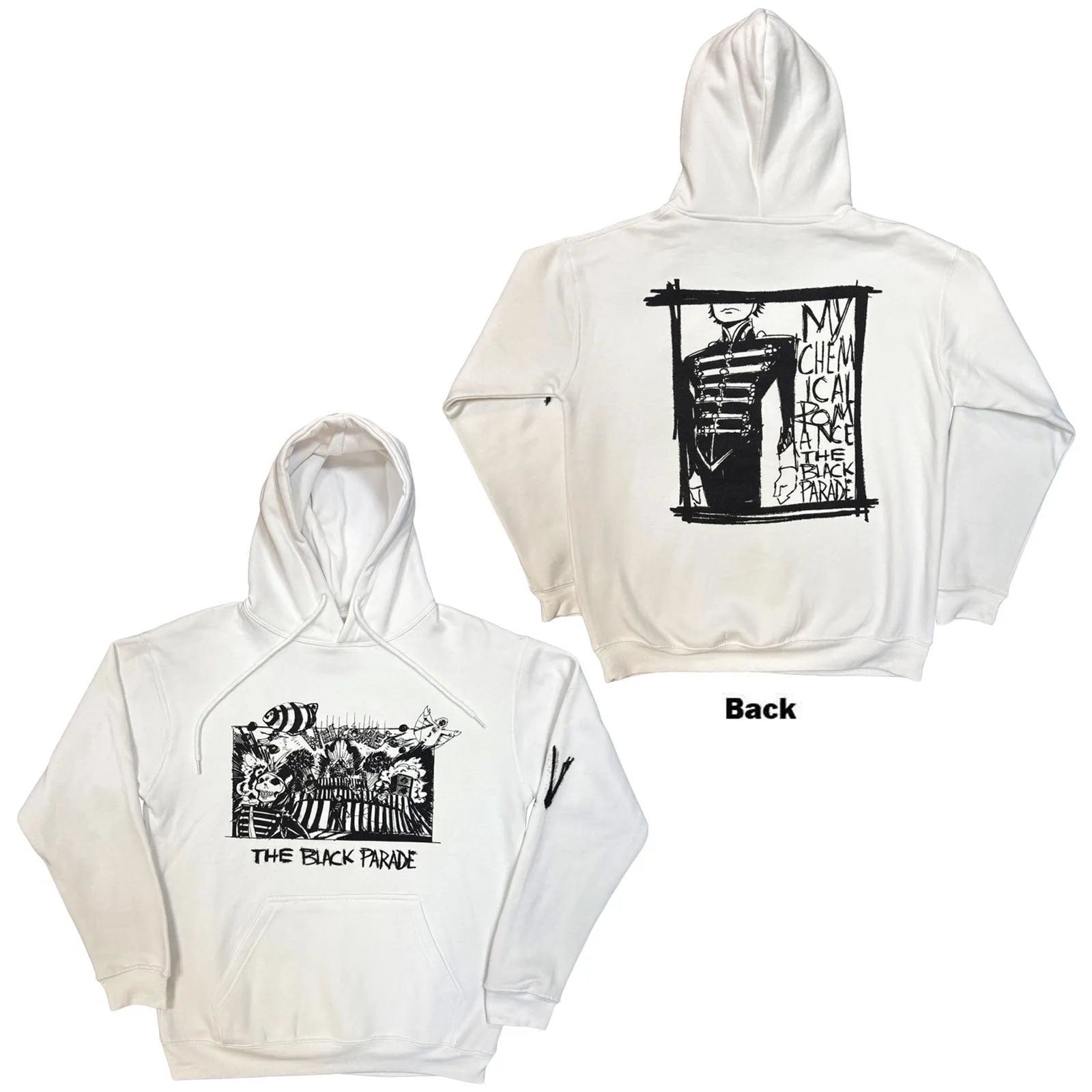 MY CHEMICAL ROMANCE - XV MARCHING FRAME - Pullover Hoodie White (Back Print) sold by Spiral Direct