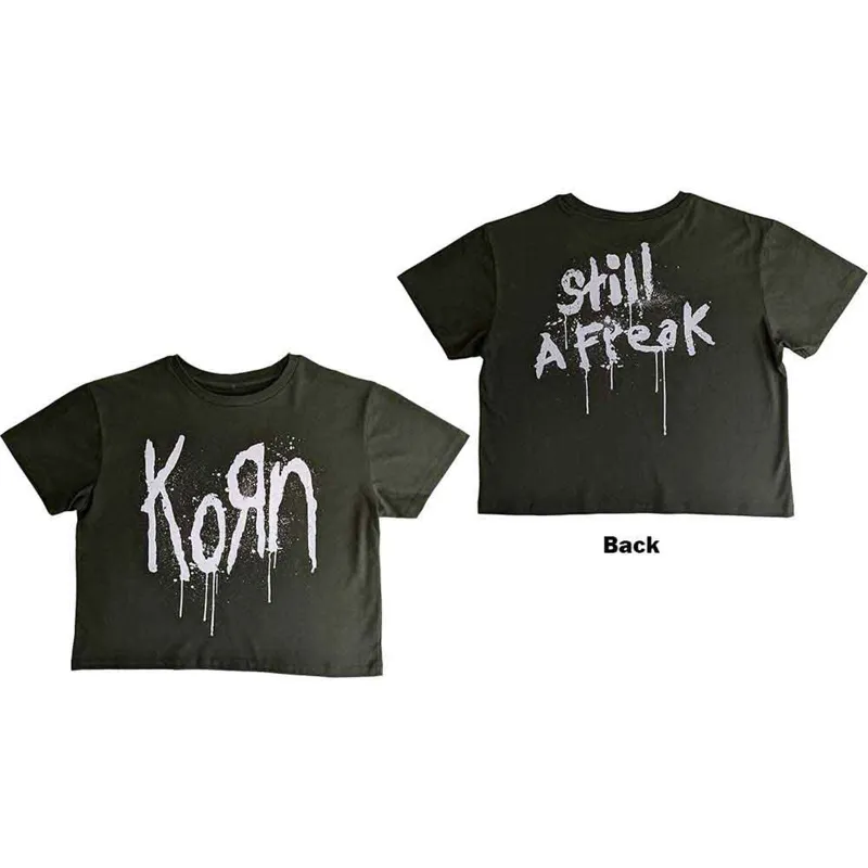 KORN - STILL A FREAK - Crop Top Green (Back Print) sold by Spiral Direct