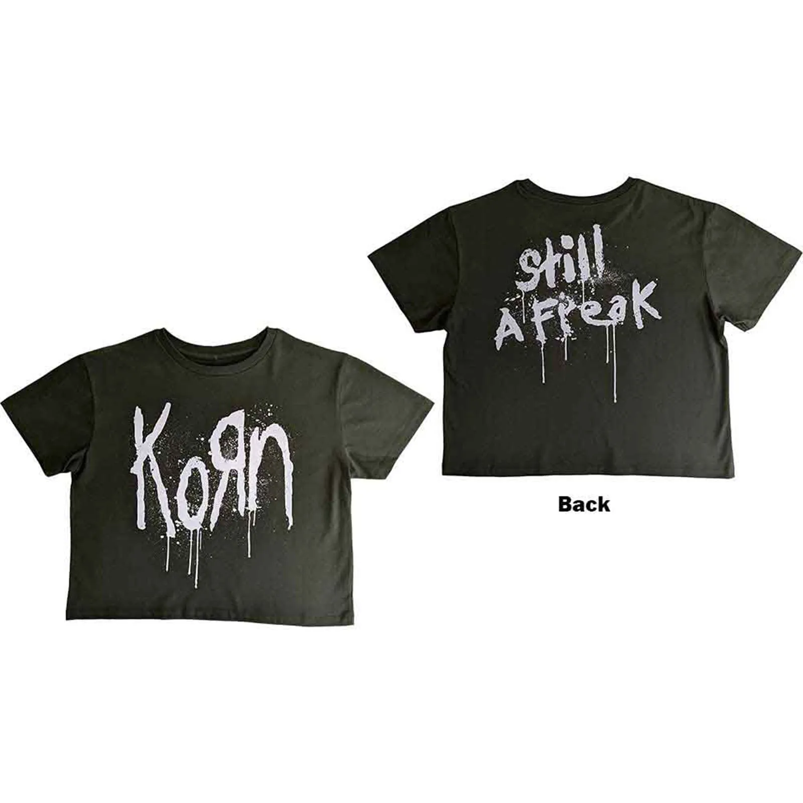 KORN - STILL A FREAK - Crop Top Green (Back Print) sold by Spiral Direct