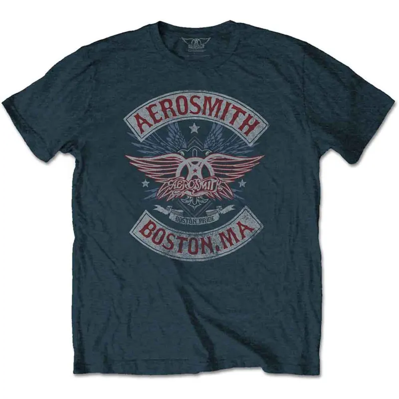 AEROSMITH - BOSTON PRIDE - T-Shirt Blue made by Spiral Direct