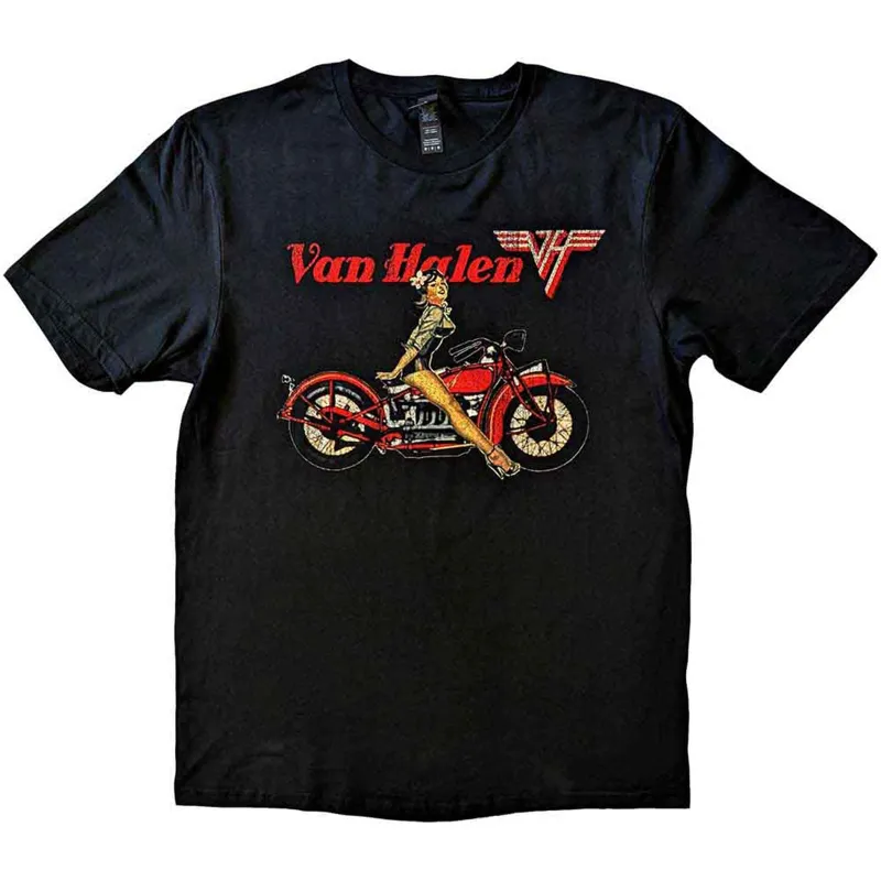 VAN HALEN - PIN-UP MOTORCYCLE - T-Shirt Black sold by Spiral Direct