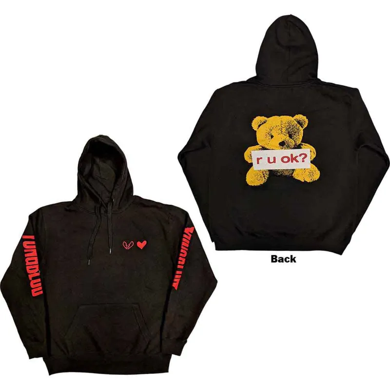 YUNGBLUD - R-U-OK? - Pullover Hoodie Black (Back Print) made by Spiral Direct