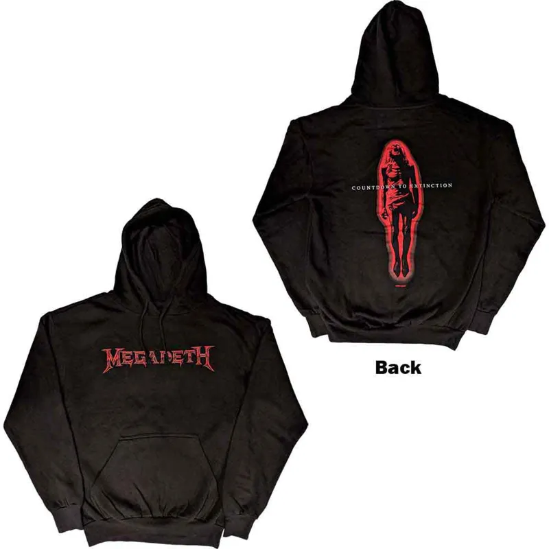 MEGADETH - COUNTDOWN TO EXTINCTION - Pullover Hoodie Black (Back Print) made by Spiral Direct