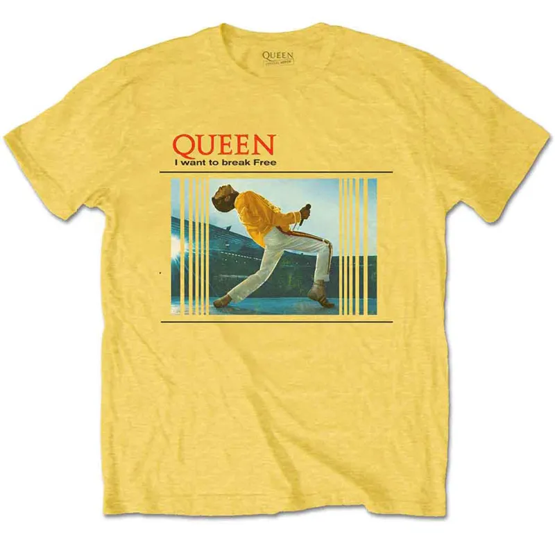 QUEEN - BREAK FREE - T-Shirt Yellow sold by Spiral Direct