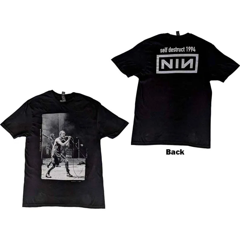 NINE INCH NAILS - SELF DESTRUCT '94 - T-Shirt Black (Back Print) made by Spiral Direct