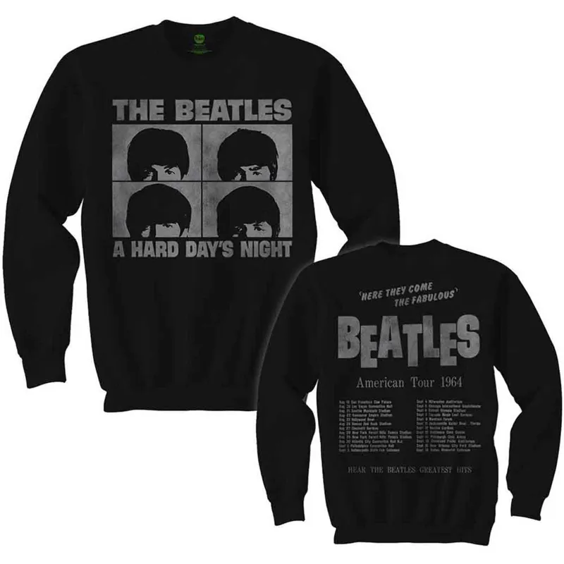 THE BEATLES - HARD DAYS NIGHT - Long Sleeve T-Shirt Black (Back Print) sold by Spiral Direct