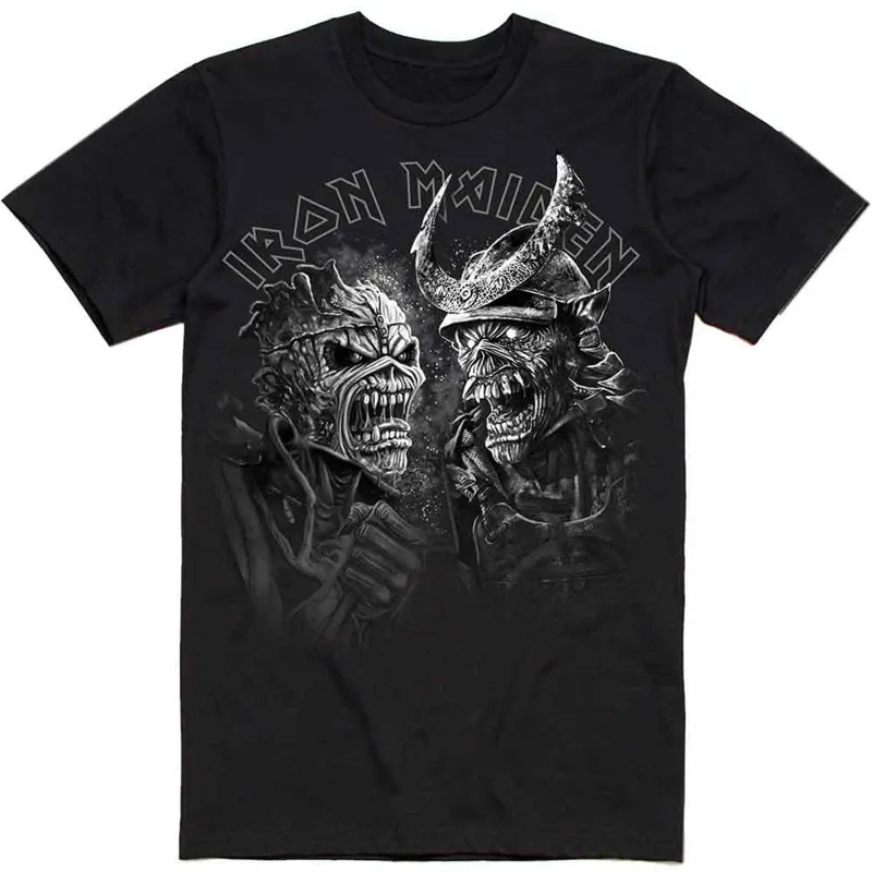 IRON MAIDEN - SENJUTSU LARGE GRAYSCALE HEADS - T-Shirt Black sold by Spiral Direct