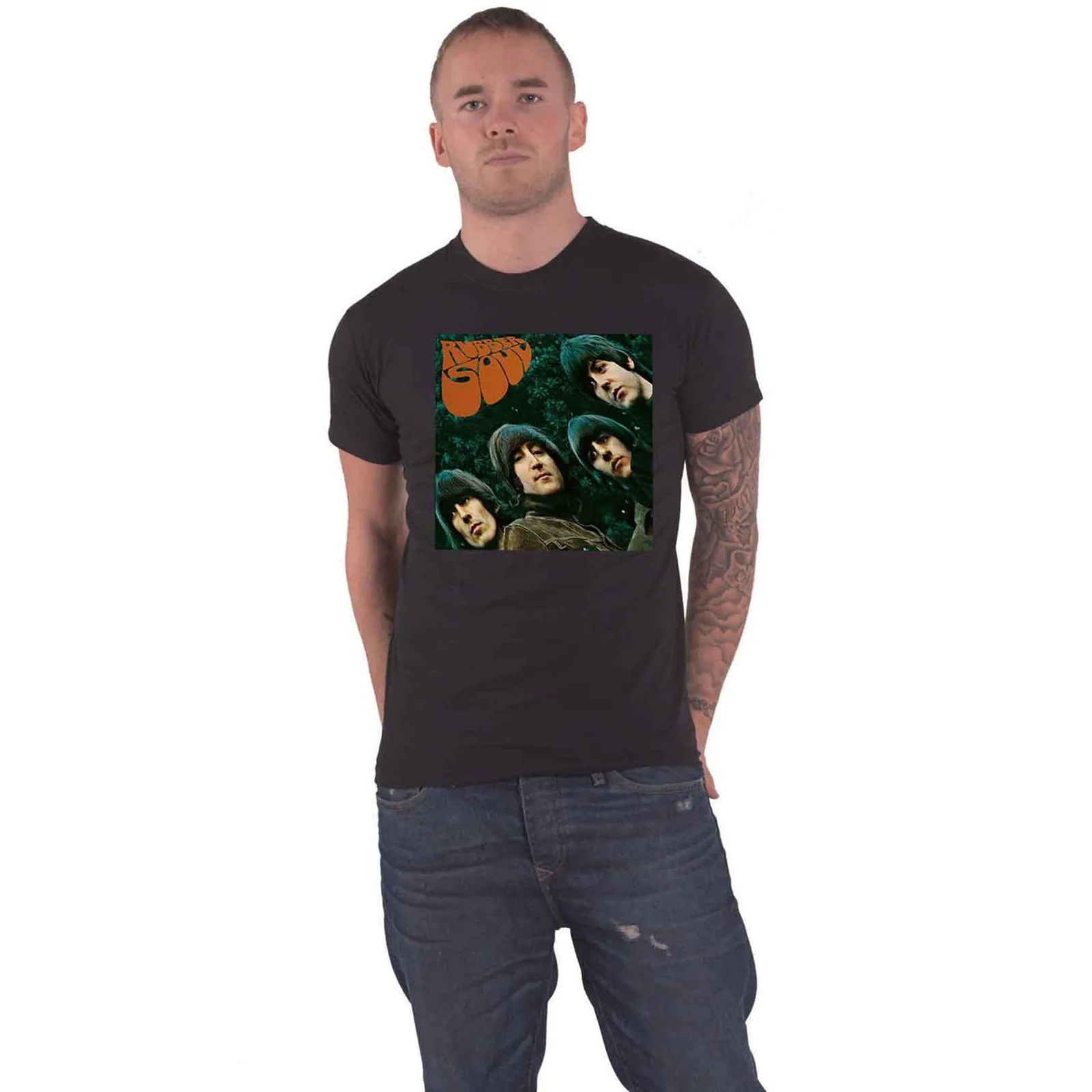THE BEATLES - RUBBER SOUL ALBUM COVER - T-Shirt Black sold by Spiral Direct product image thumbnail 2
