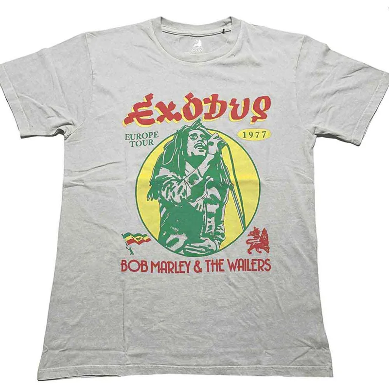 BOB MARLEY - 1977 TOUR - T-Shirt Grey (Wash Collection) sold by Spiral Direct