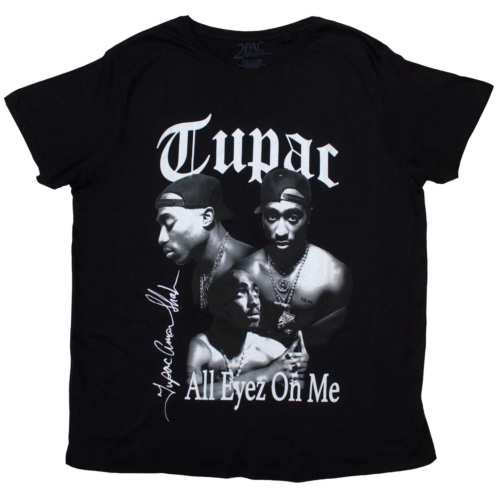 TUPAC - ALL EYEZ B&W - Ladies T-Shirt Black sold by Spiral Direct
