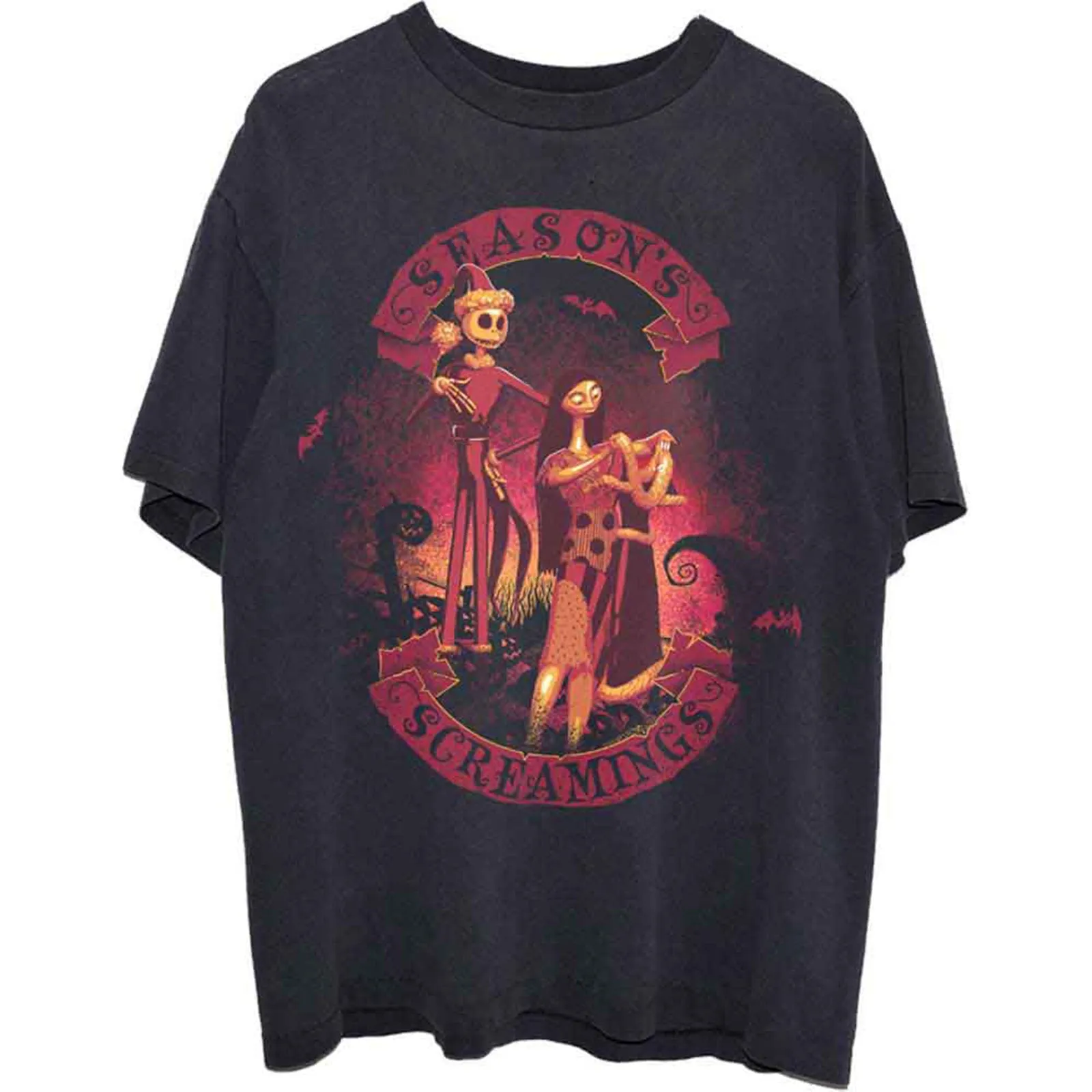 THE NIGHTMARE BEFORE CHRISTMAS - SEASON'S SCREAMINGS - T-Shirt Black sold by Spiral Direct