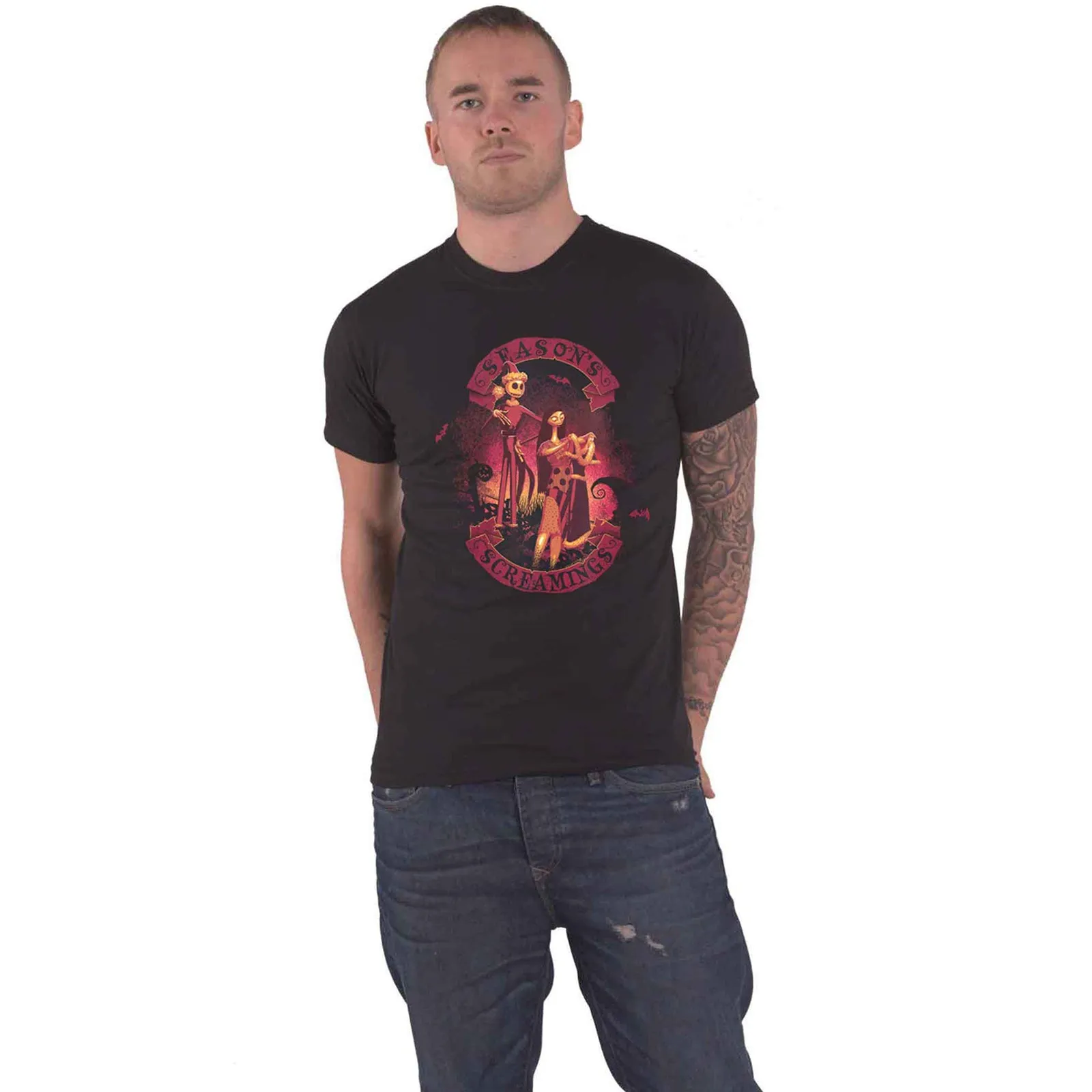 THE NIGHTMARE BEFORE CHRISTMAS - SEASON'S SCREAMINGS - T-Shirt Black sold by Spiral Direct product image thumbnail 2