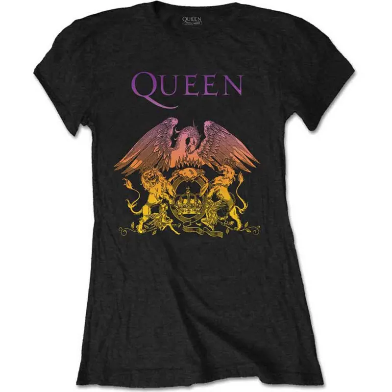 QUEEN - GRADIENT CREST - Ladies T-Shirt Black sold by Spiral Direct