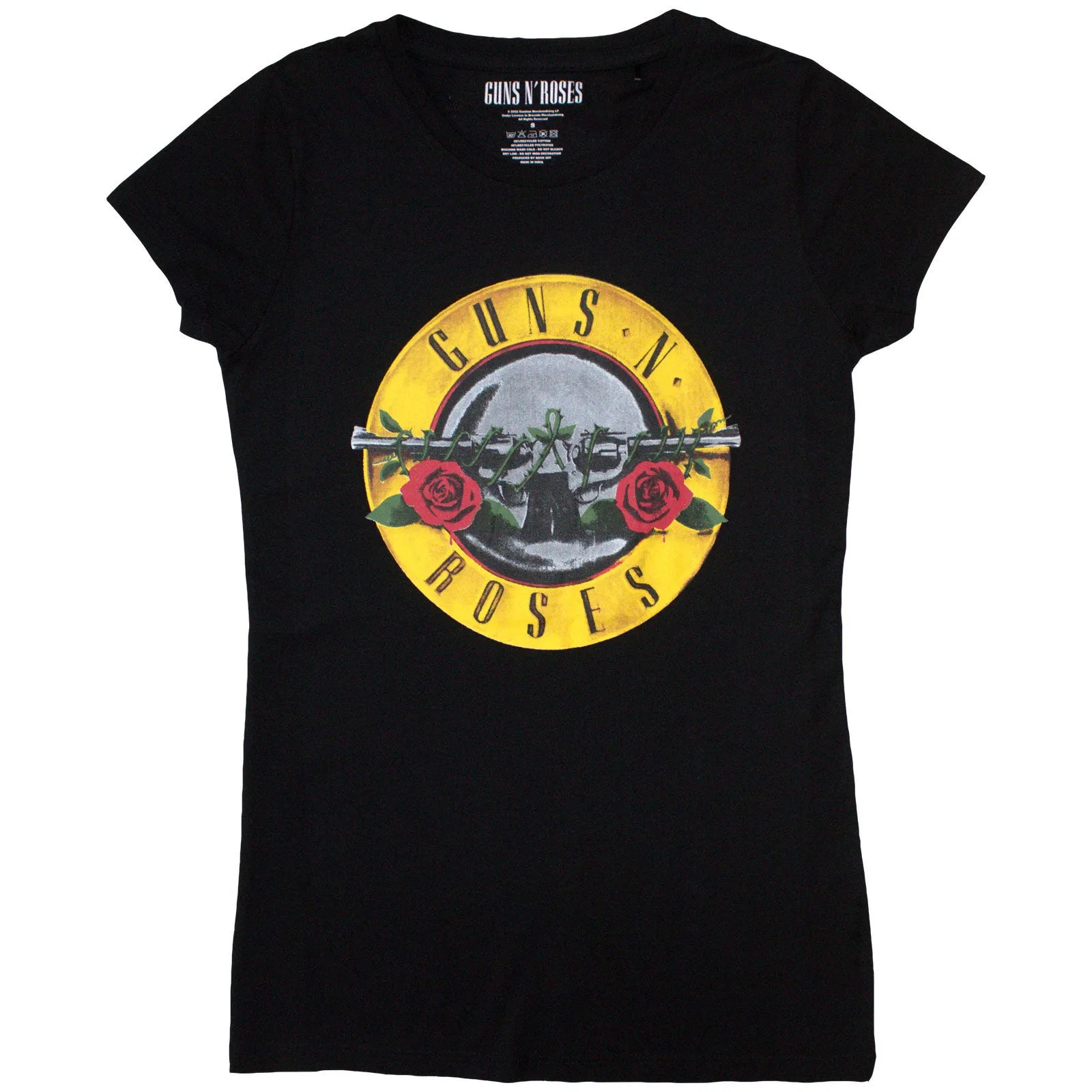 GUNS N ROSES - CLASSIC BULLET LOGO - Ladies T-Shirt Blue (Skinny Fit) sold by Spiral Direct