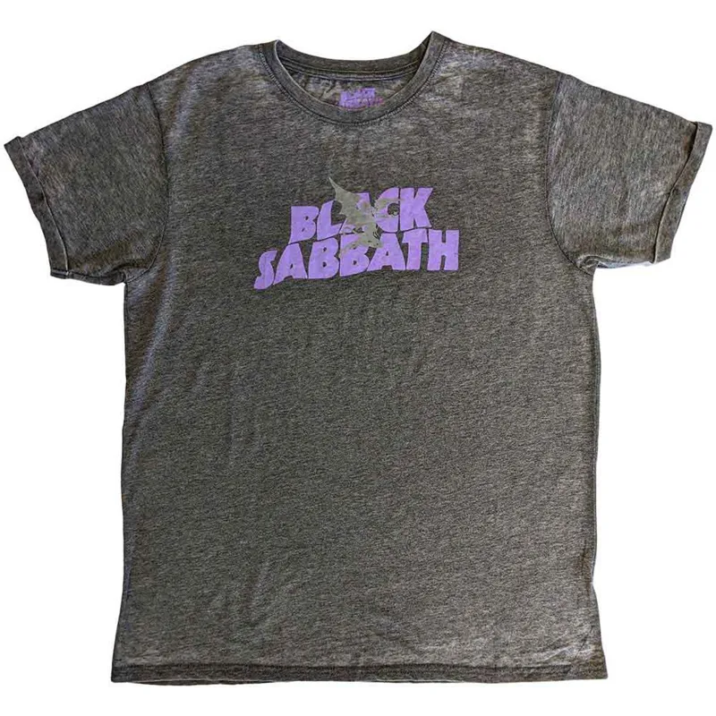 BLACK SABBATH - LOGO & DAEMON - Burnout T-Shirt Grey sold by Spiral Direct