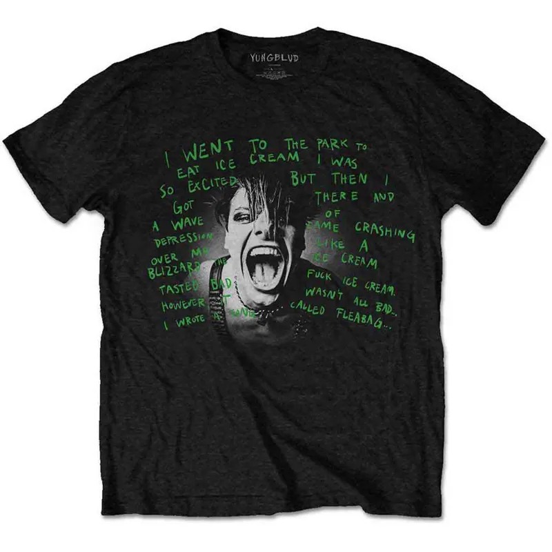 YUNGBLUD - LYRIC PHOTO - T-Shirt Black sold by Spiral Direct
