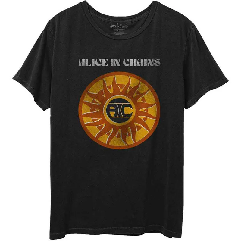 ALICE IN CHAINS - CIRCLE SUN VINTAGE - T-Shirt Black made by Spiral Direct