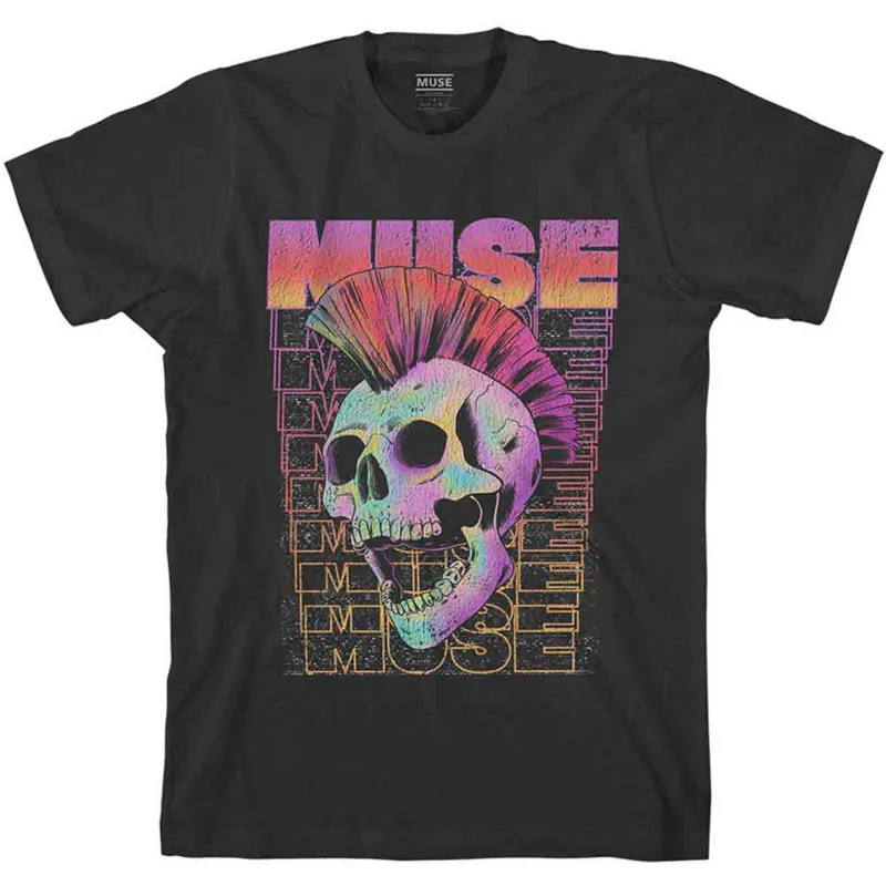 MUSE - MOWHAWK SKULL - T-Shirt Black made by Spiral Direct