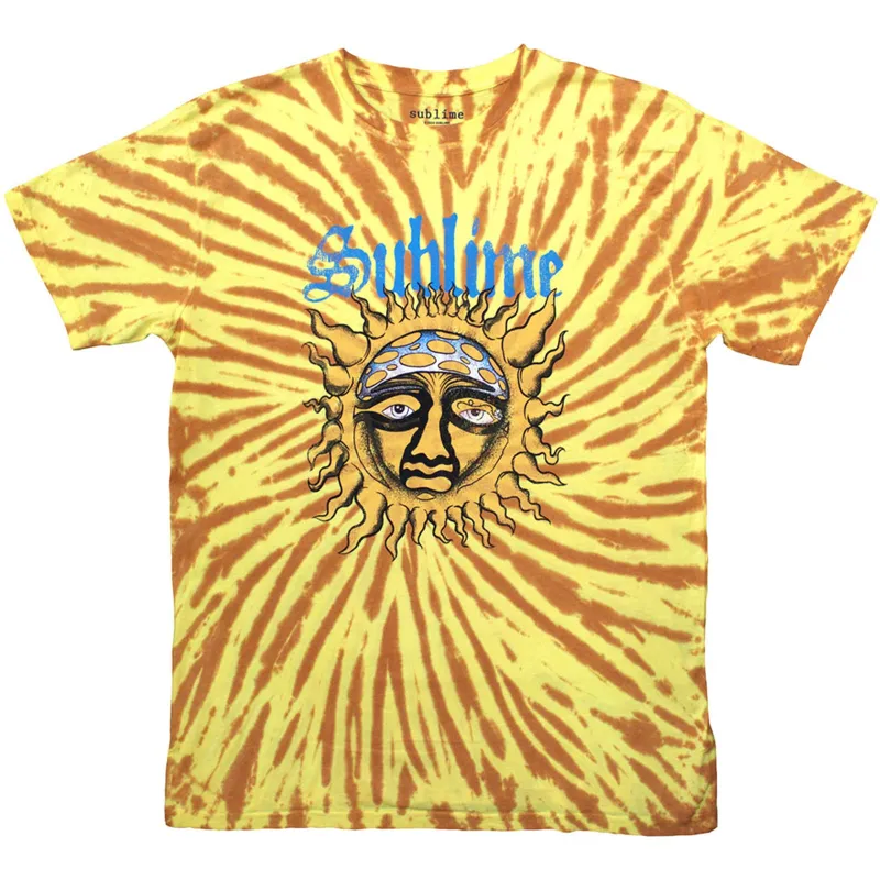 SUBLIME - SUN FACE - T-Shirt Orange (Wash Collection) made by Spiral Direct