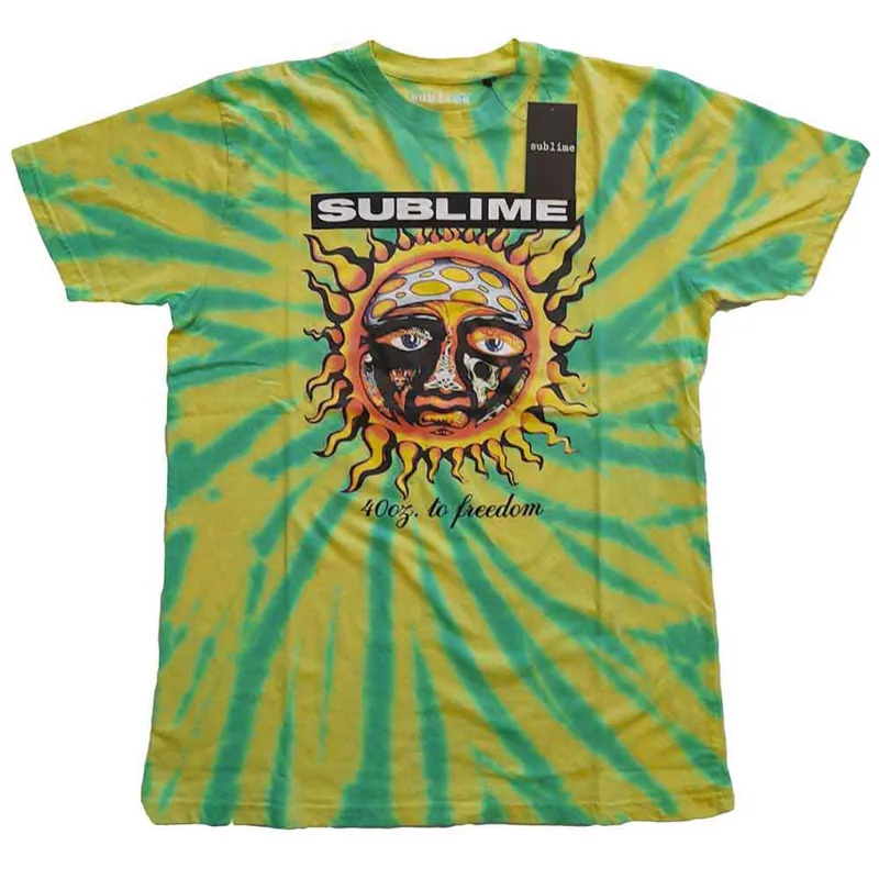 SUBLIME - 40OZ TO FREEDOM - T-Shirt Green (Wash Collection) made by Spiral Direct