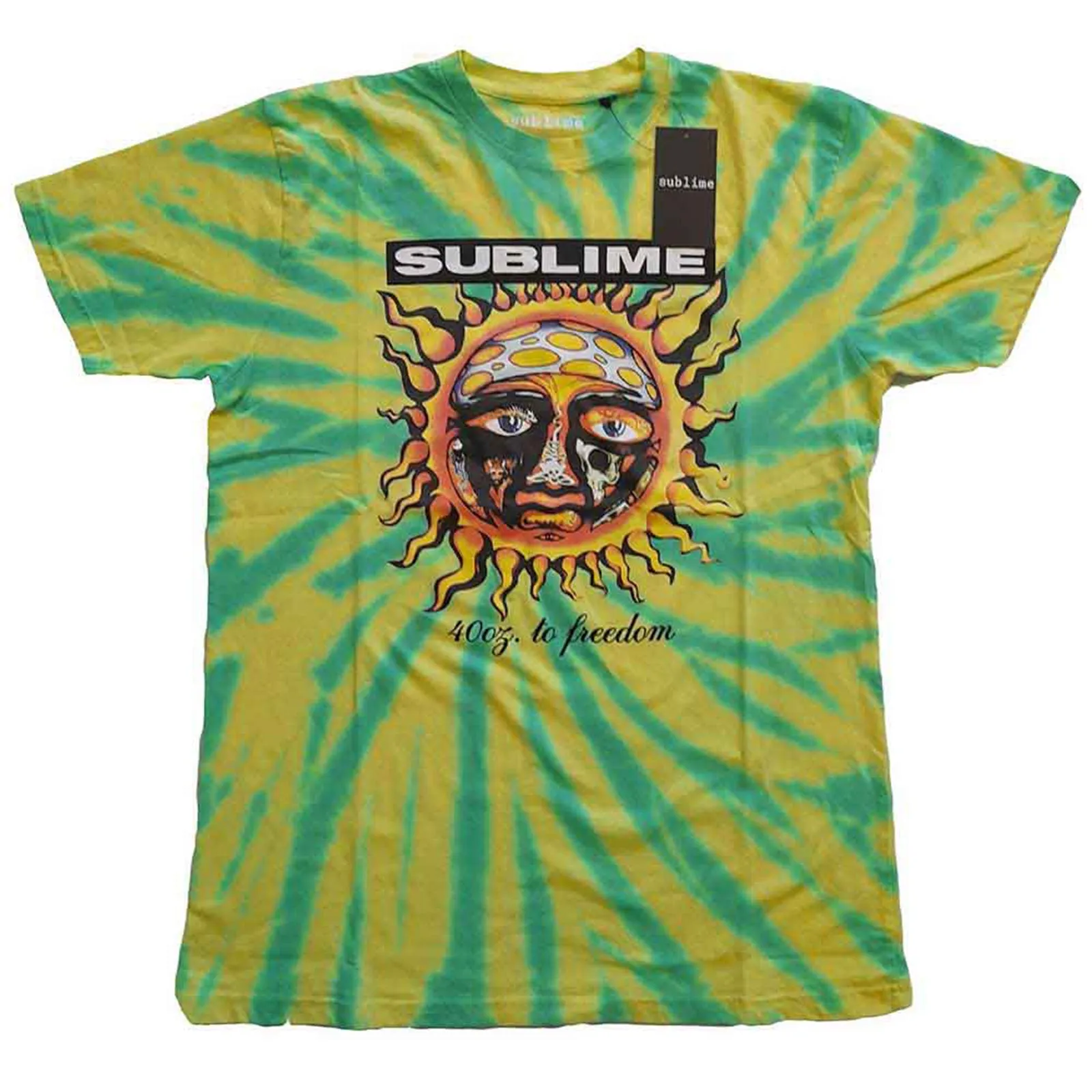 SUBLIME - 40OZ TO FREEDOM - T-Shirt Green (Wash Collection) sold by Spiral Direct